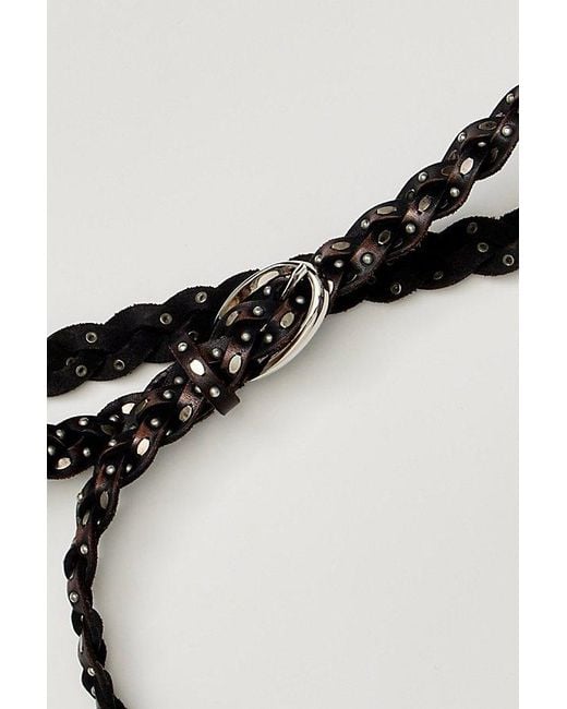 Free People Black Sol Slim Stud Belt