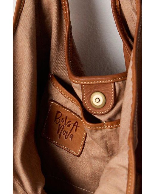 Bolsa Nova Brown Slouchy Stud Tote