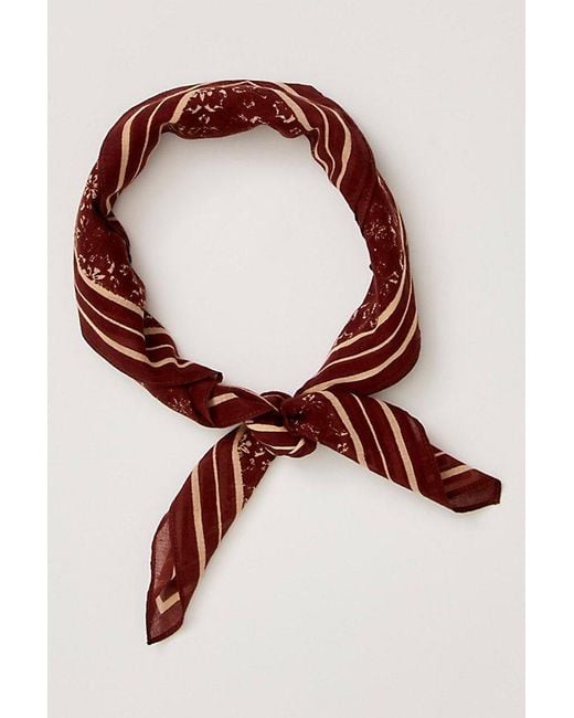 Free People Red Everyday Washed Tile Bandana