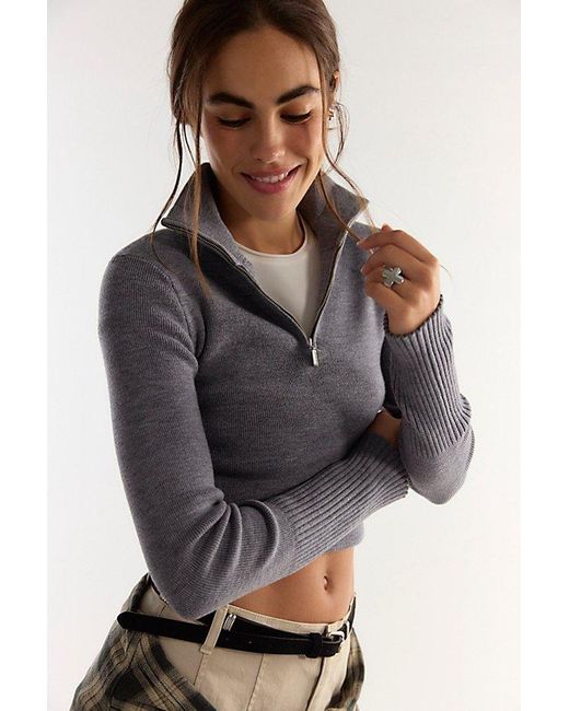 Free People Gray Alexa Merino Wool Henley