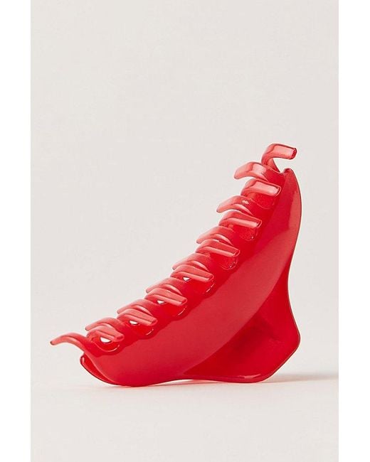 Free People Red Camille Acetate Claw Clip
