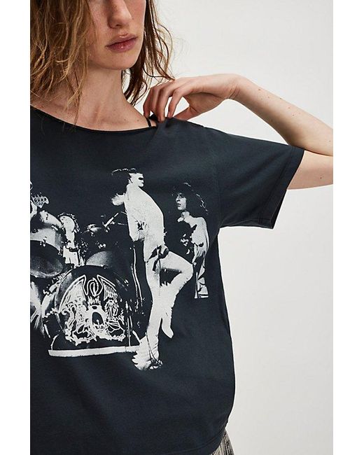 Daydreamer Black Queen 1975 Off-The-Shoulder Tee By