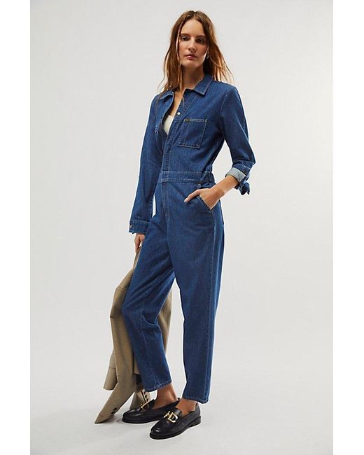 Lee Jeans Blue Union Coverall At Free People In Indigo Rush, Size: Small