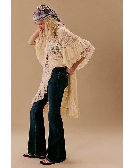 Free People Natural We The Free Keira Pull-On Flare Jeans