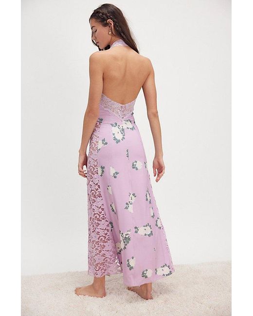 Free People Purple Love You Most Printed Maxi Slip