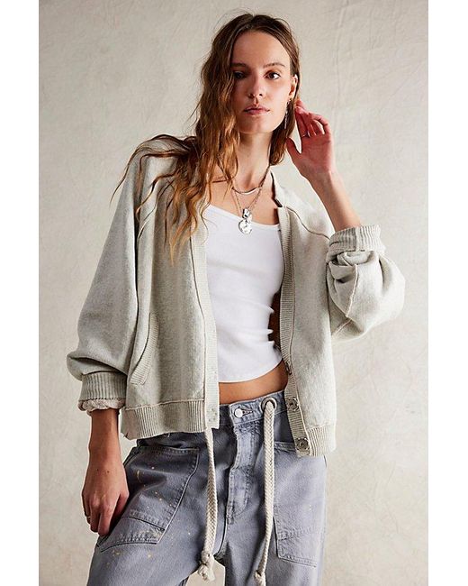 Free People Brown Midnight Cardi At Free People In Heather Grey Combo, Size: Xs