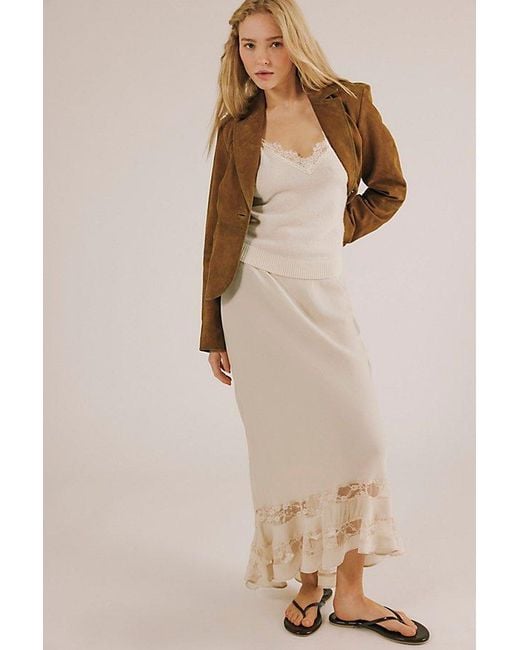 Intimately By Free People Natural Long Lost Lover Maxi Slip Skirt By