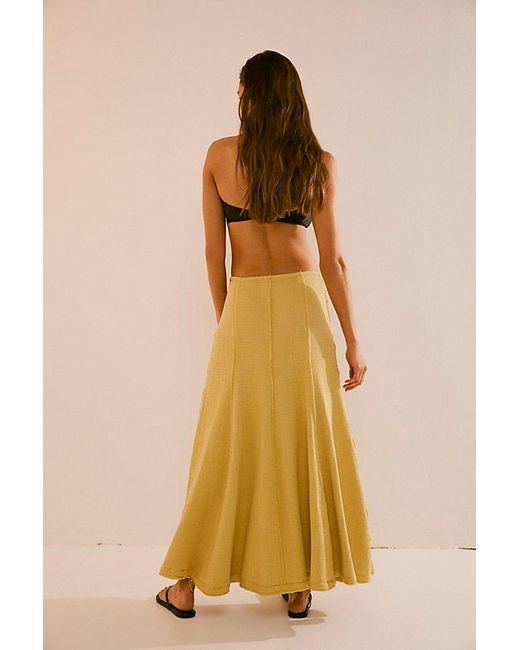 Free People Yellow Caught In The Moment Maxi Skirt