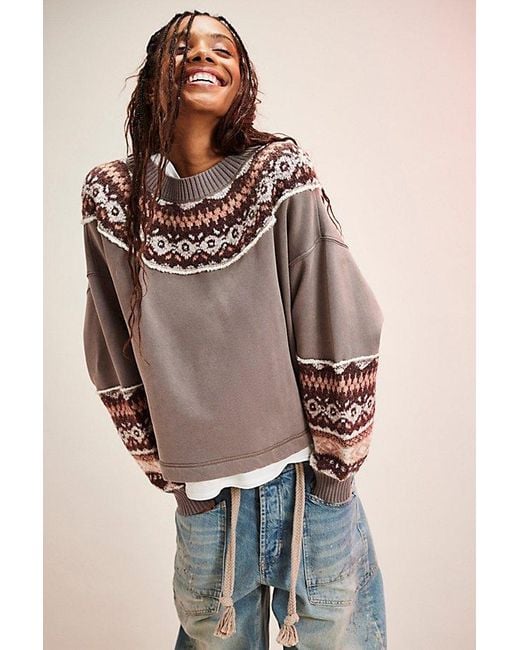 Free People Multicolor Chilly Sweatshirt