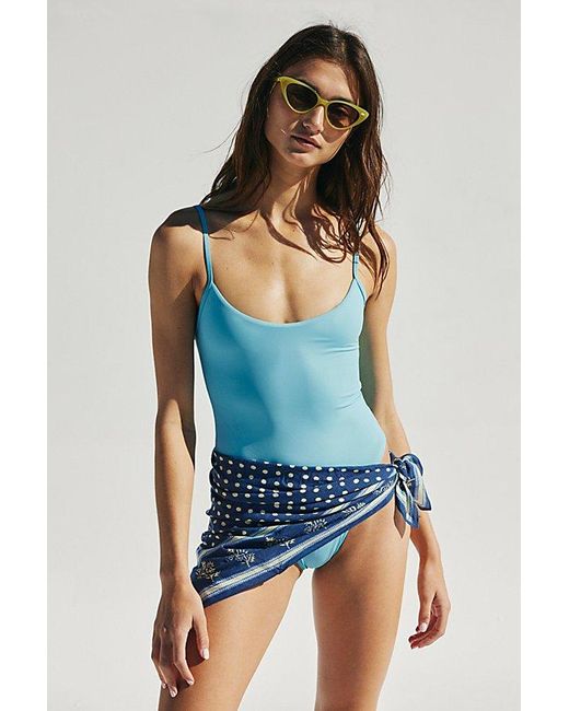 Toast Swim White Toast Solid High Cut One-piece Swimsuit At Free People In Blue Topaz, Size: Xs