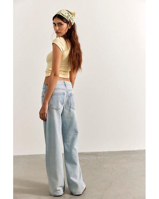Agolde Blue Low-Rise Loose Jeans
