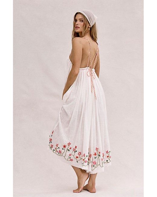 Free People Pink Raffia Blooms Jumpsuit