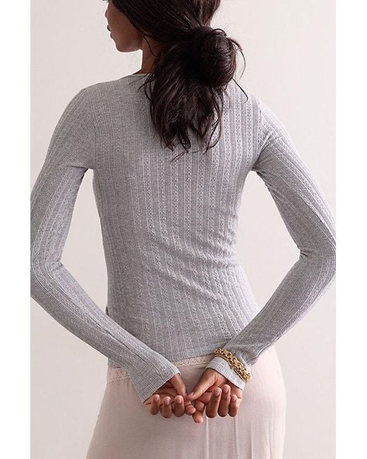 Intimately By Free People Gray So Soft Pointelle Cardi By