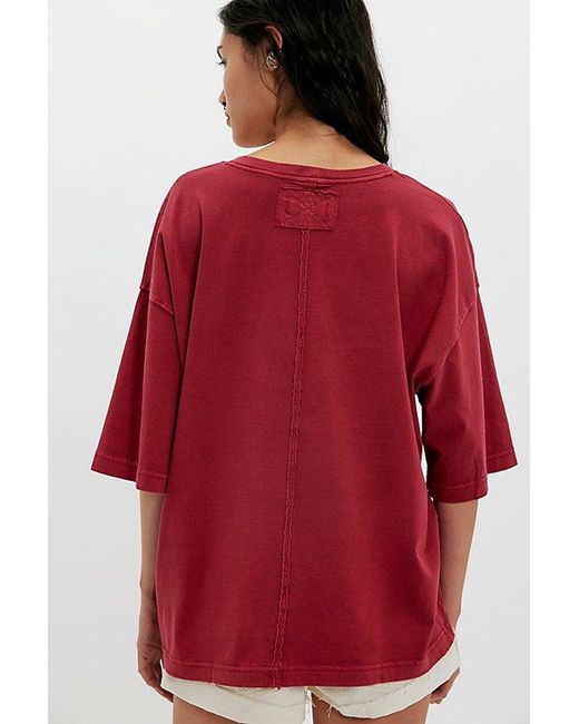 Free People Red Perfect Oversized Tee