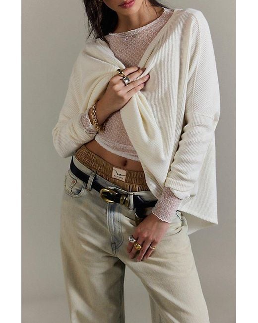 Free People Natural Latte Blues Solid Thermal