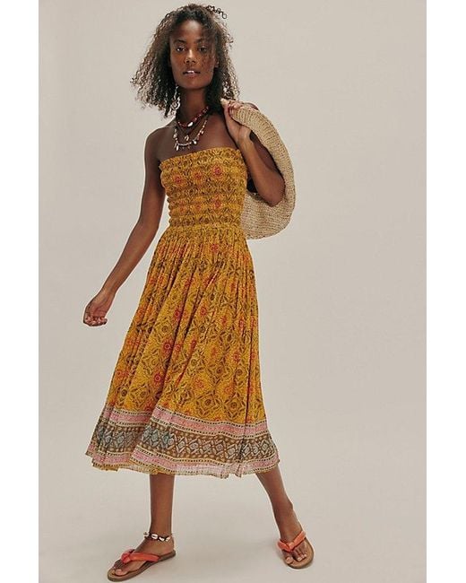 Free People Natural Fp One Ravenna Printed Convertible Maxi Skirt