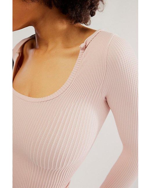 Free People Natural Clean Slate Seamless Layering Top