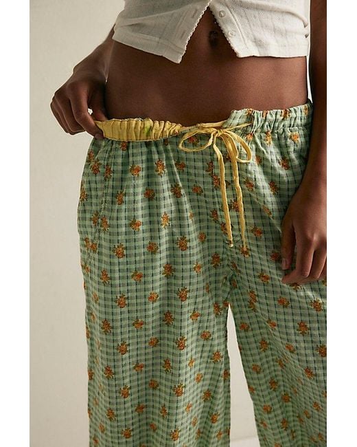 Free People Green On Repeat Pyjama Trousers By