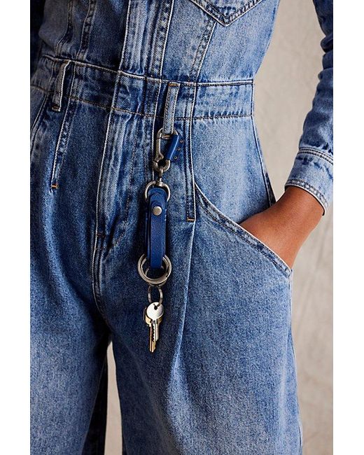 Free People Blue We The Free Clifton Leather Keychain