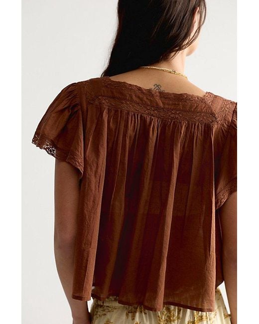 Free People Brown Monica Top