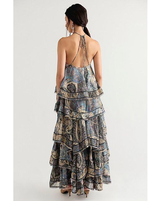 Free People Multicolor Trapeze Cotton Silk Maxi Skirt Set