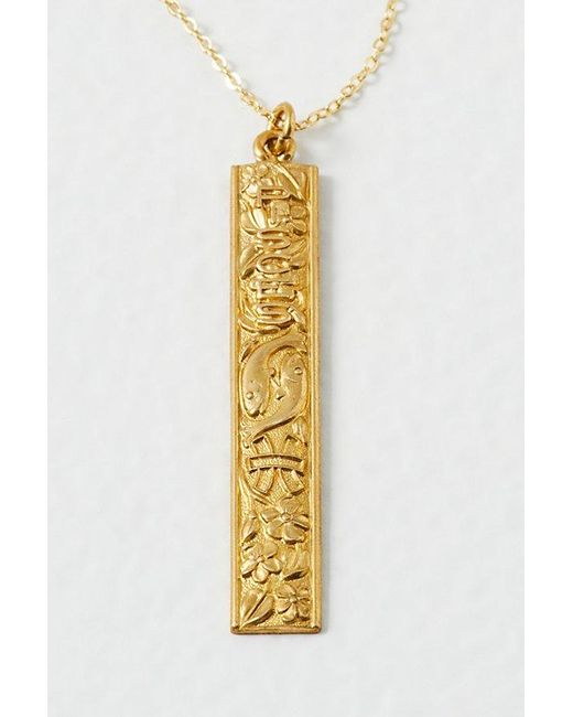 Free People Natural Jules Zodiac Necklace At In Pisces