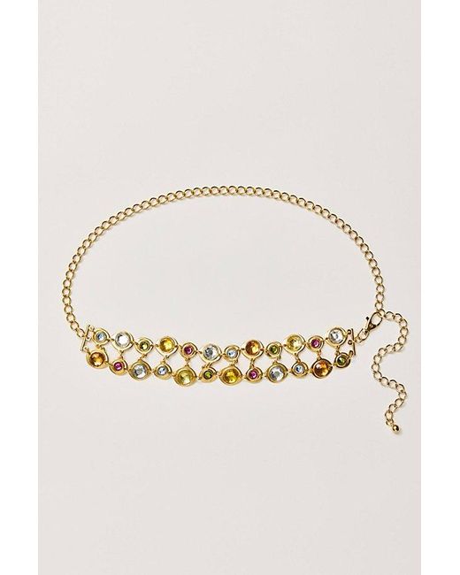 Streets Ahead Natural Rock Candy Crystal Chain Belt By