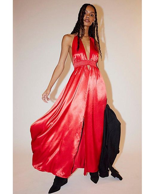Free People Look Into The Sun Gown At In Red Racer, Size: Xs