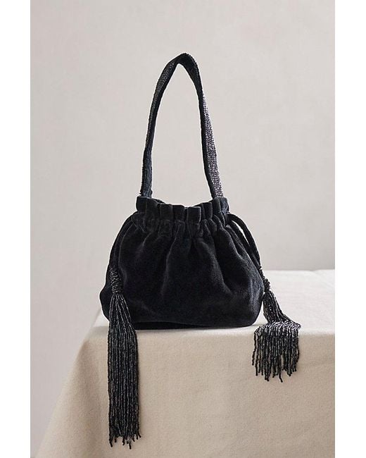 Free People Blue Valentina Velvet Pouch