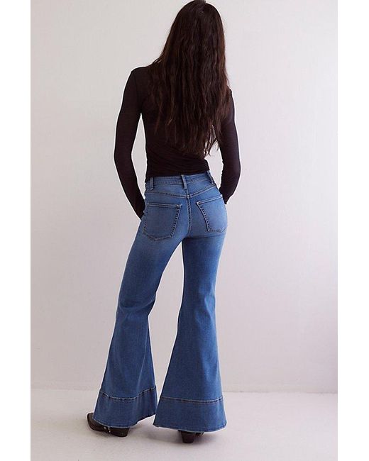 Free People Blue La Rosa Flare Jeans