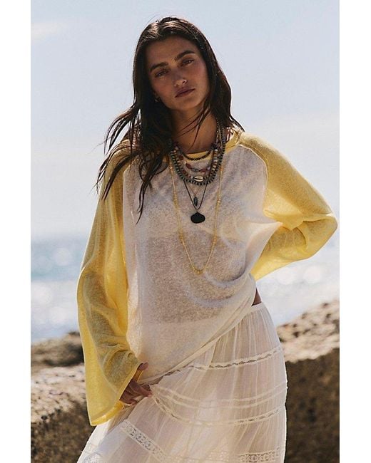 Free People Multicolor Go Team Fine Gauge Sweater