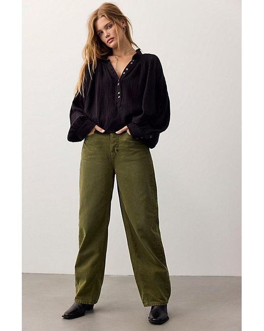Free People Black Sundown Blouse