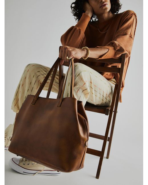 Free People Brown Sid Slouchy Vegan Tote