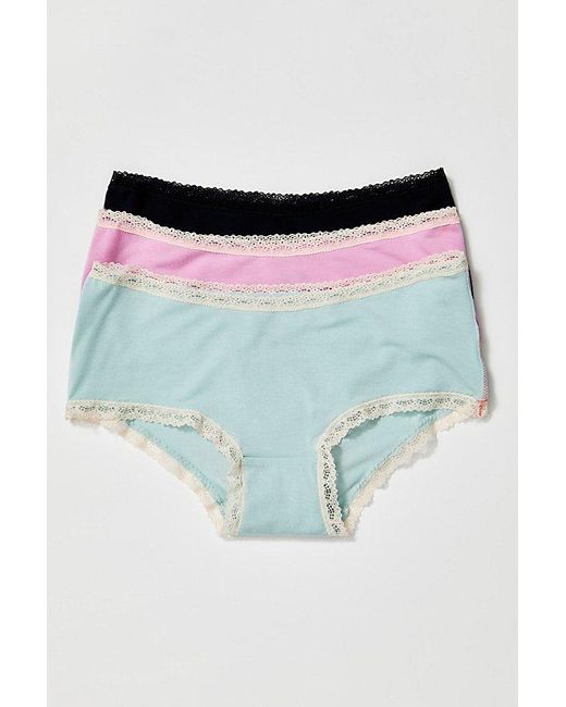 Free People Blue Care Fp Low-rise Hipster 3-pack Undies