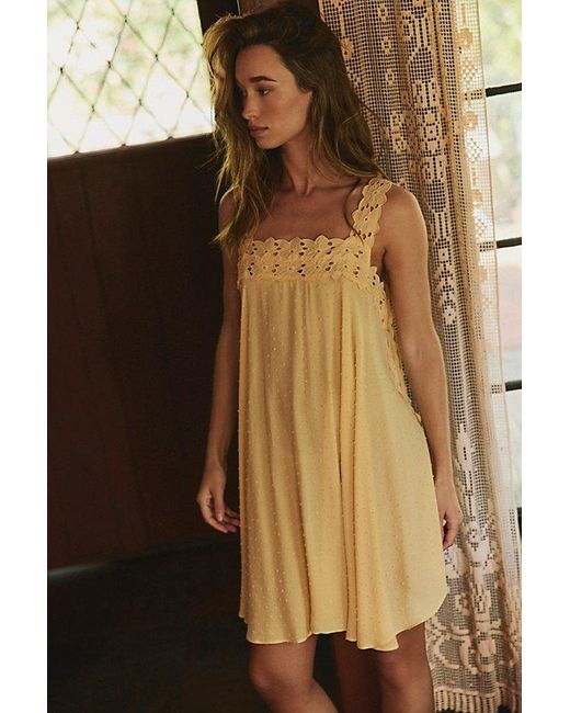Intimately By Free People Natural Don'T You Love It Mini Slip Dress By
