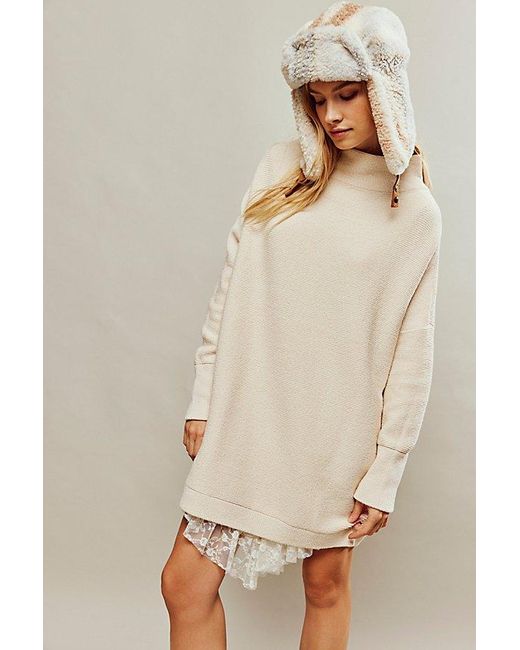 Free People Natural Ottoman Slouchy Tunic Jumper At In Tea, Size: Xs
