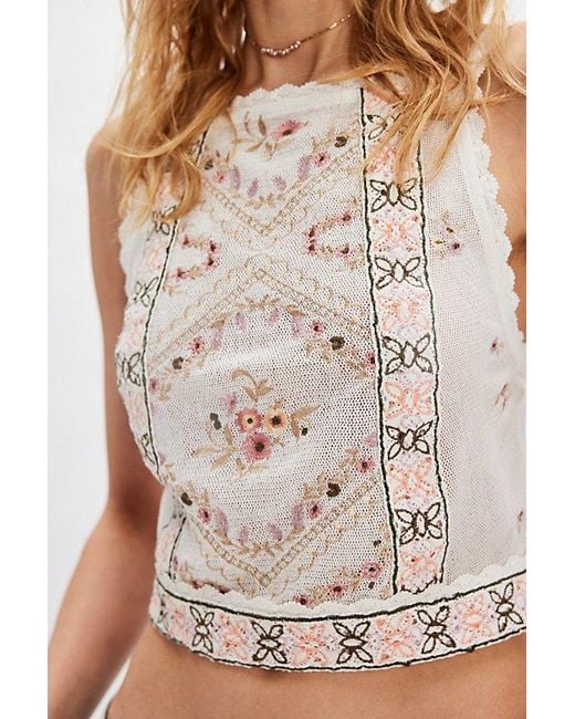 Free People White Garden Party Top