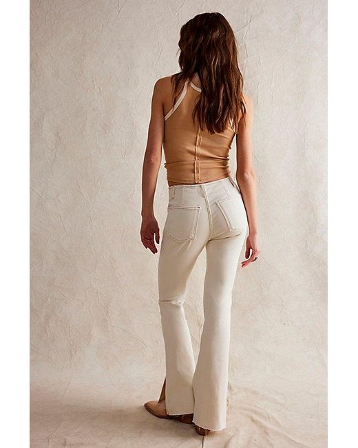 Free People Natural We The Free Level Up Slit Slim Flare Jeans