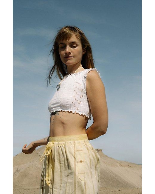 Intimately By Free People Brown So Soft Frill Seamless Micro Crop Top By
