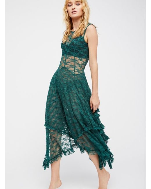 Free People Green French Courtship Slip