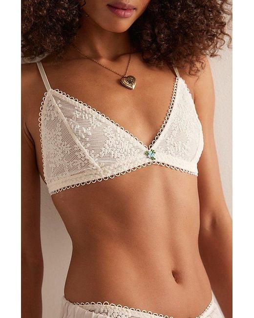 Intimately By Free People Brown Loved You First Lace Triangle Bralette By