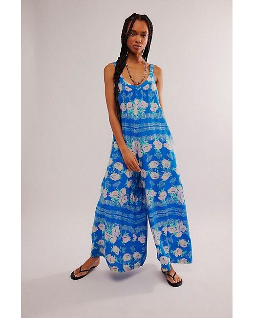 Bali Blue Lillie Scarf Print Jumpsuit