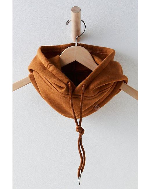 Free People Brown No Sweat Hoodie Balaclava At In Camel