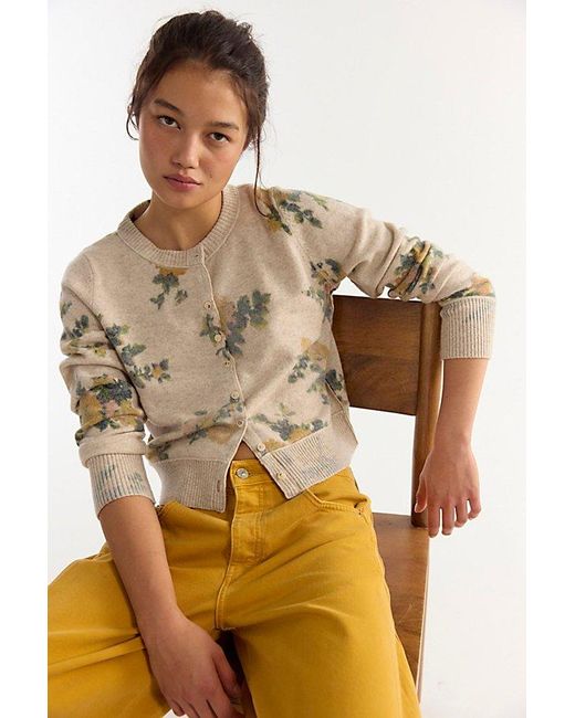 Free People Brown Nocturnal Patterned Cardi
