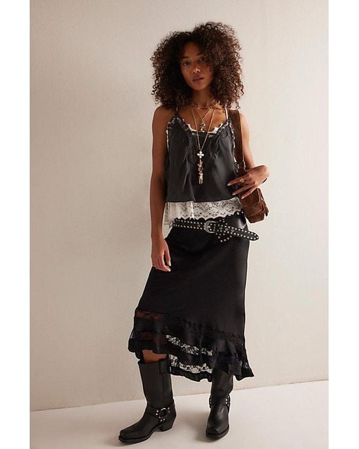 Intimately By Free People Blue Long Lost Lover Maxi Slip Skirt