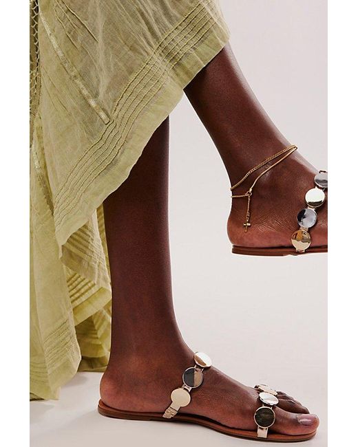 SCHUTZ SHOES Brown Acacia Metallic Sandals