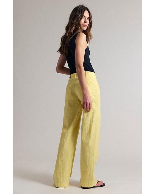 Free People Blue Time Flies Low-Rise Clean Solid Trousers