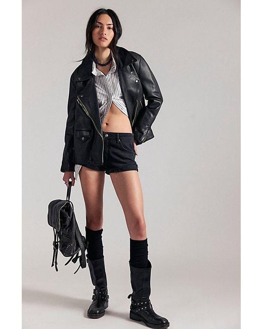 Free People Black We The Free Cali Cuffed Shorties