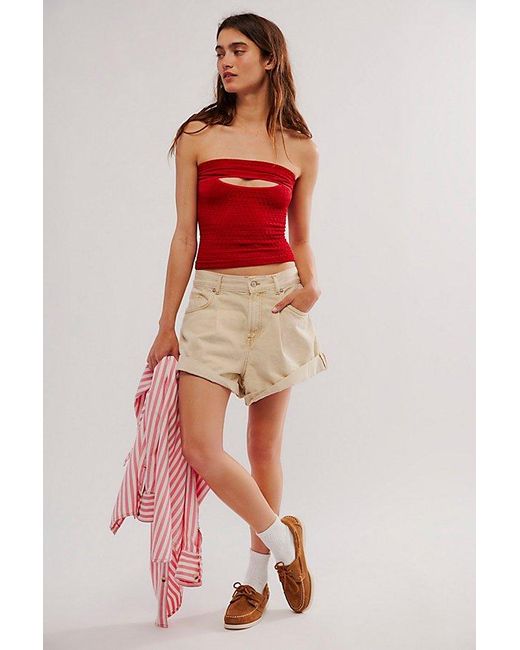 Free People Red Meet You There Tube Top