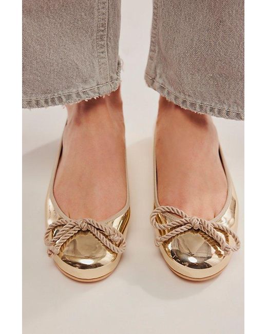 Free People Natural Twyla Reflection Ballet Flats